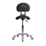 Saddle Stool Black with back 07015SANB