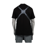 Black t-shirt with gray suspenders on a white background