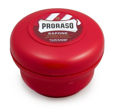 Proraso Shaving Soap, 150ml Tub - Sandalwood with Shea Butter Cream