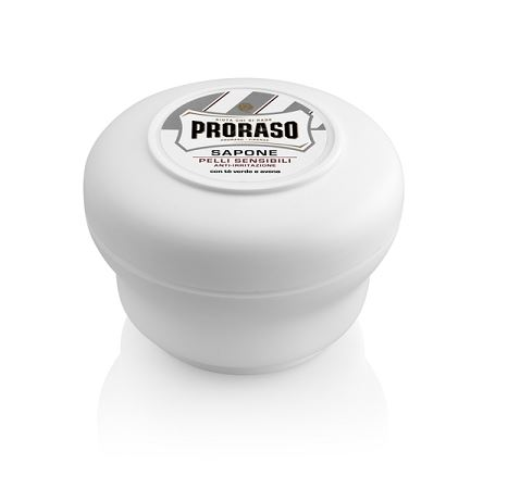 Proraso Shaving Soap Sensitive Formula 150ml Tub - Green Tea and Oat