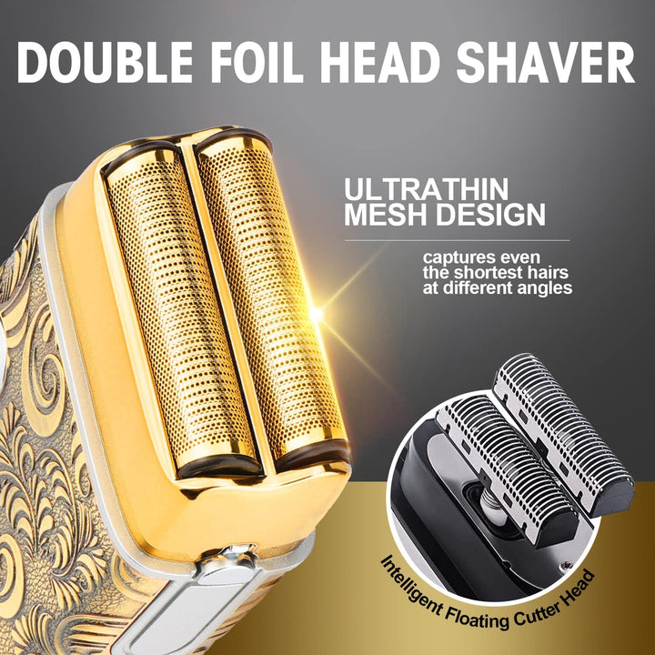 Waterproof Hair/Beard Trimmer for Men & Electric Razor Shaver Set