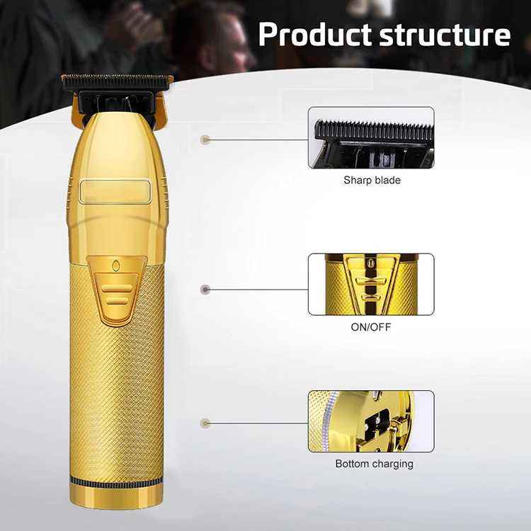 Professional Cordless Barber Hair Trimmer in Golden Colour
