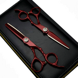Maroon Hairdressing Scissors Set