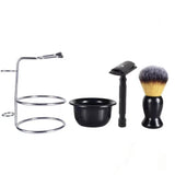 Mens Shaving Set Brush & Razor Safety with Stand