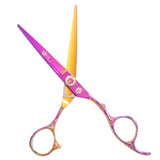 Multicolor Dragon Pink Crystal Hairdressing Scissors