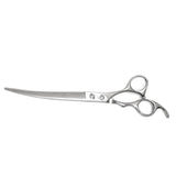 Pet Grooming Curved Downward Scissors Silver Chrome