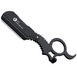 A black professional single blade straight razor with a logo that reads 'K5 International'.