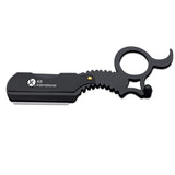 A black professional single blade straight razor with a logo that reads 'K5 International'.