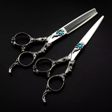 Hairdressing Scissors set 6.0'' Blue Cystal
