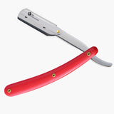 Red Plastic Handle Single Blade Cut Throat Razor