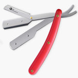 Red Plastic Handle Single Blade Cut Throat Razor