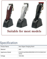 Professional Barber Black Clipper Charging Dock Stand