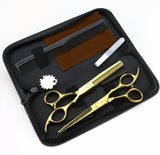 Gold Hairdressing Scissors Set - Slim Line