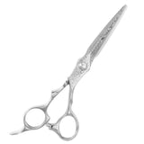 Silver Damascus Pattern Hairdressing Scissors