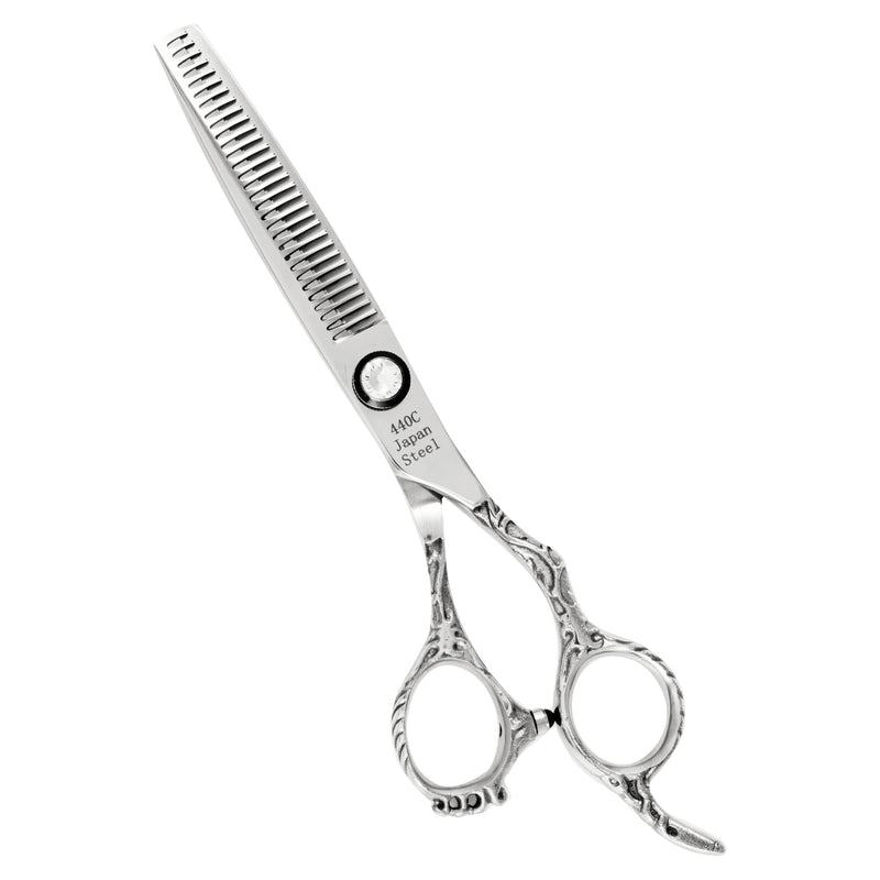 Hairdressing Scissors in White Crystal Line 6.0