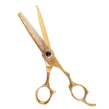 Thinning Scissors In Golden Damascus Pattern