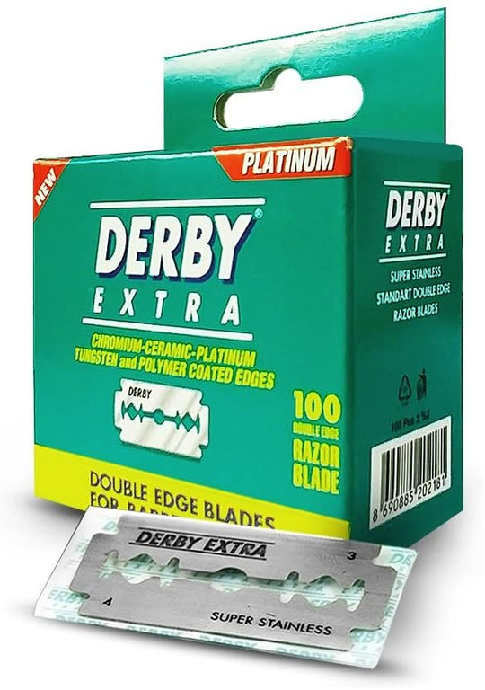 Derby Extra Double Edge Safety Razor Blades - Plastic Free Version - 100 Blades