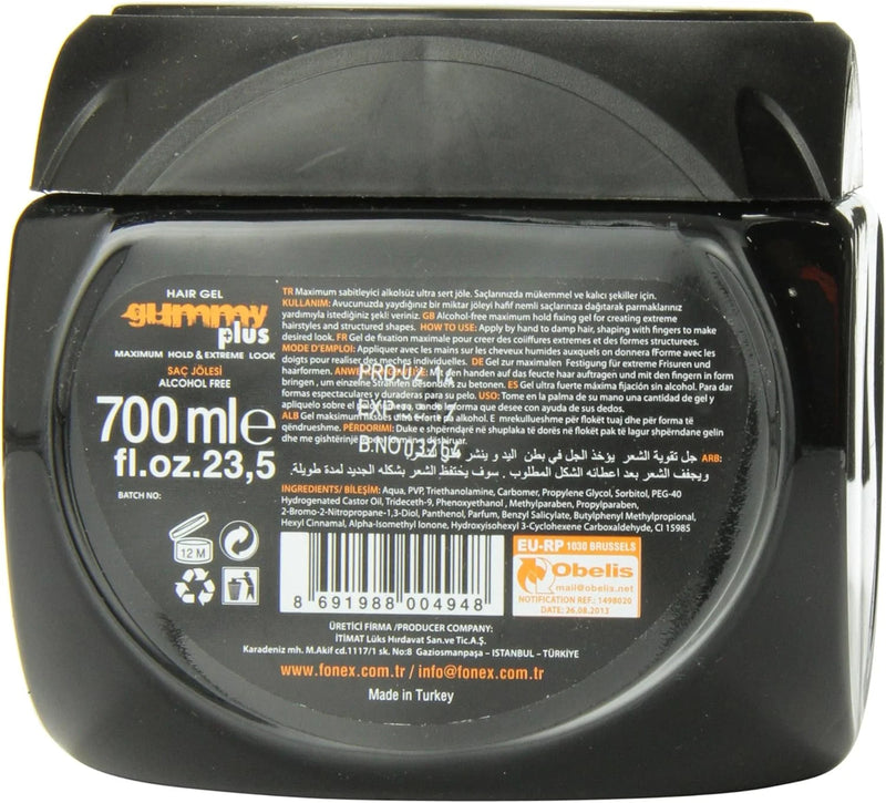 Gummy Hair Styling Gel Plus - Extra Strong Hold (700ml)