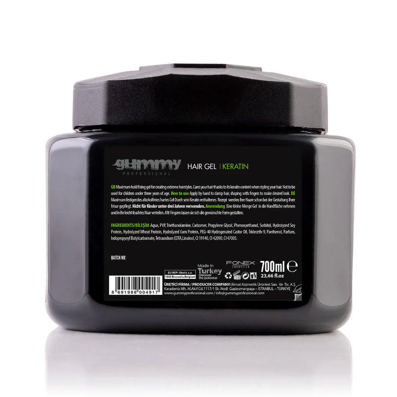 Gummy Hair Gel with Keratin - 700ml for Long-Lasting Hold