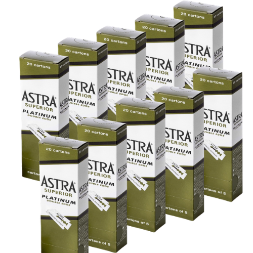 Astra Superior Platinum Double Edge Razor Blades - 10 x 100 Blades
