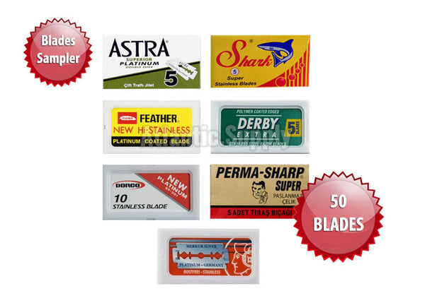 Double Edge Razor Blades Penultimate Sampler Set - 50 Blades