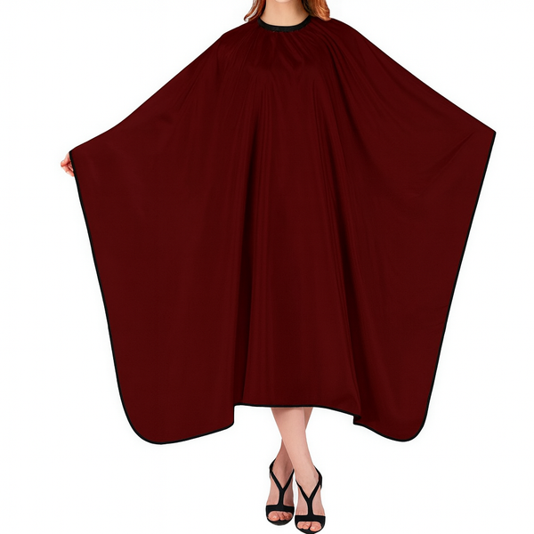 Professional Barber Hairdressing Cape In Maroon Color