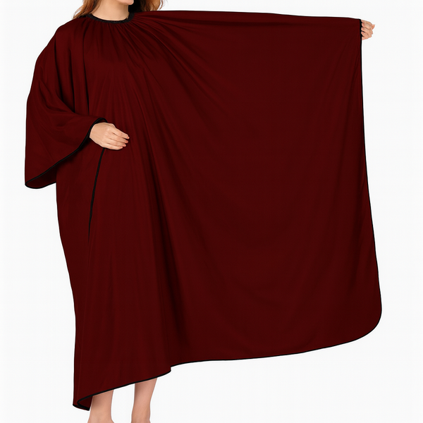 Professional Barber Hairdressing Cape In Maroon Color