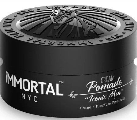 Immortal Iconic Men's Cream Pomade – 150ml | Medium Hold, Natural Shine