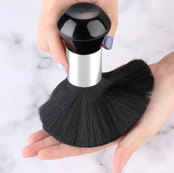 Black Round Barber Neck Brush Nylon Synthetic hair