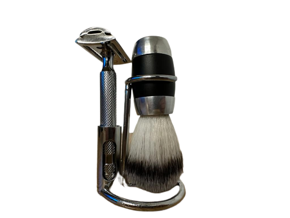 3pcs Professional Manual Shaver Razor Shaving Brush Alloy Holder Beard Shaving Kit