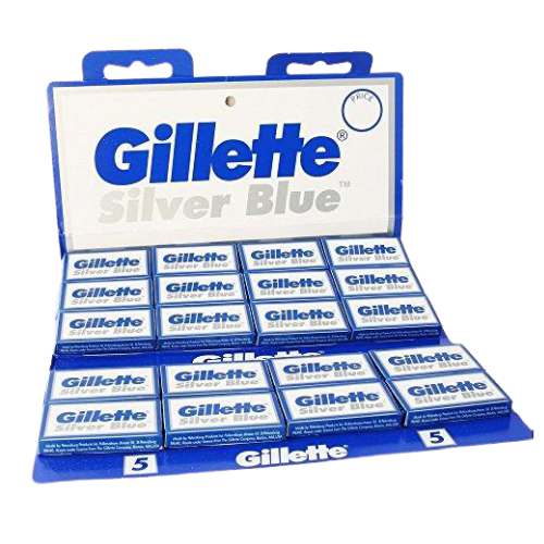 Gillette Silver Blue (GSB) Double Edge Razor Blades - 100 Blades