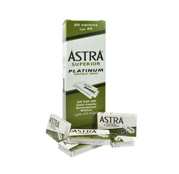 Astra Superior Platinum Double Edge Razor Blades - 10 x 100 Blades