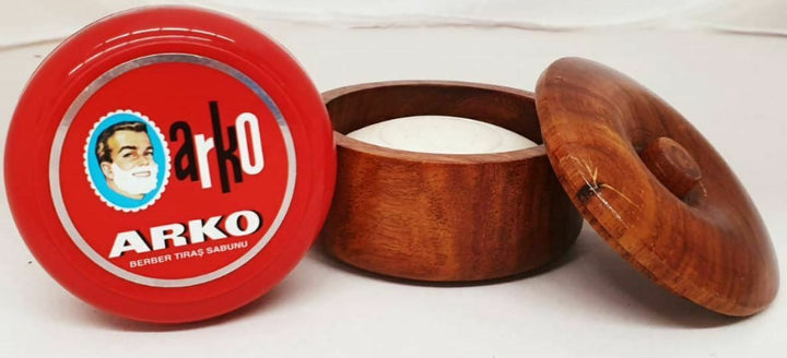 Shaving Quality Arko Soap & Wood Bowl Gift Set