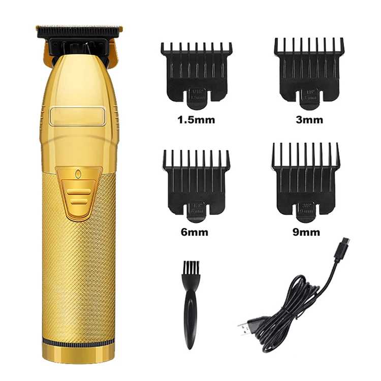 Professional Cordless Barber Hair Trimmer in Golden Colour