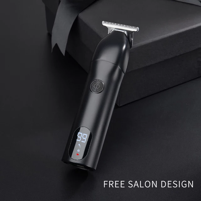 Professional Cordless Barber Digital Hair Trimmer in Black Colour