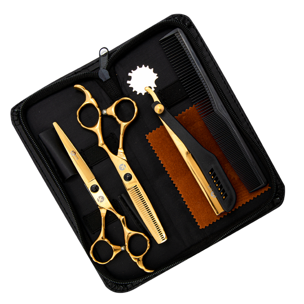 Pro Barber 6.0" Golden Hairdressing Scissors Set