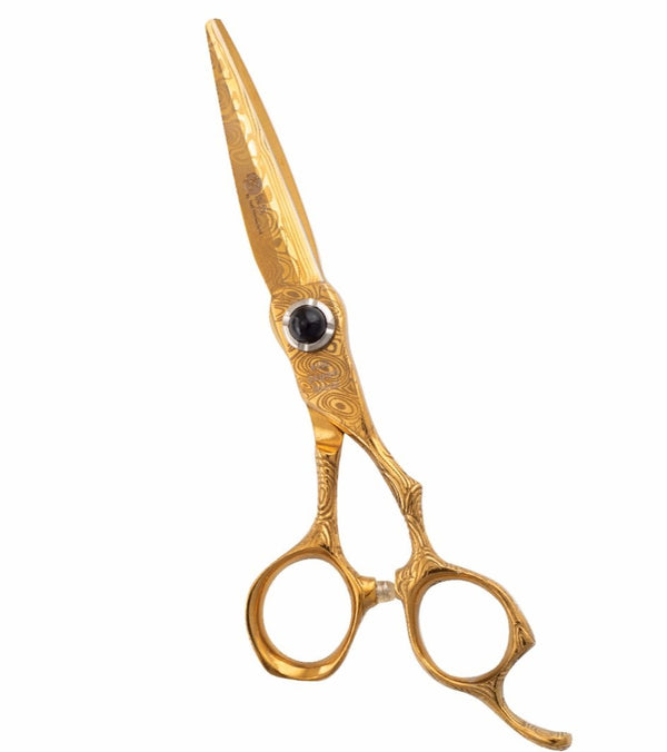 Professional Hairdressing Scissors 6.0" Golden Damascus Pattern