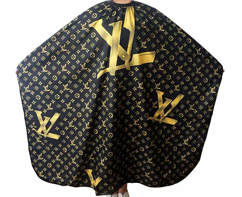 LV Black & Gold Barber Hairdressing Cape