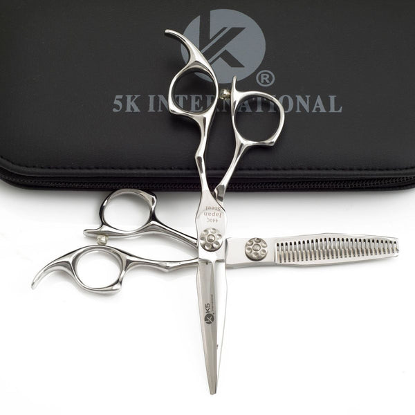 Elegant Silver Hairdressing Scissors Set