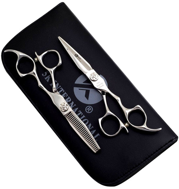 Elegant Silver 440c Hairdressing Scissors Set