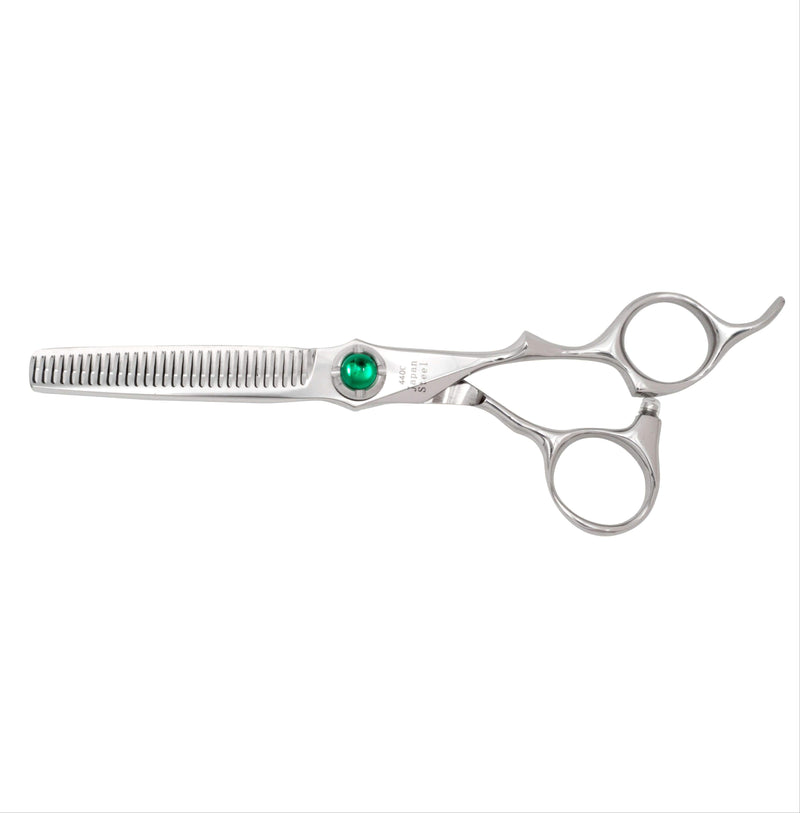 6.0" Green Crystal Line Hair Thinning Scissors