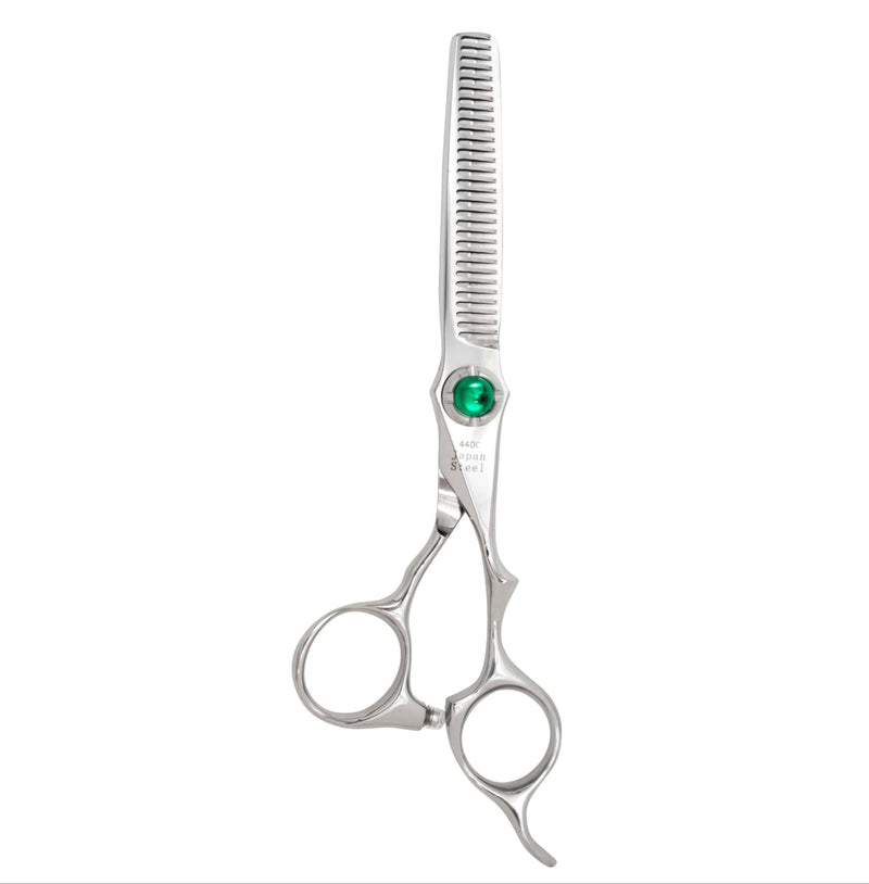 6.0" Green Crystal Line Hair Thinning Scissors