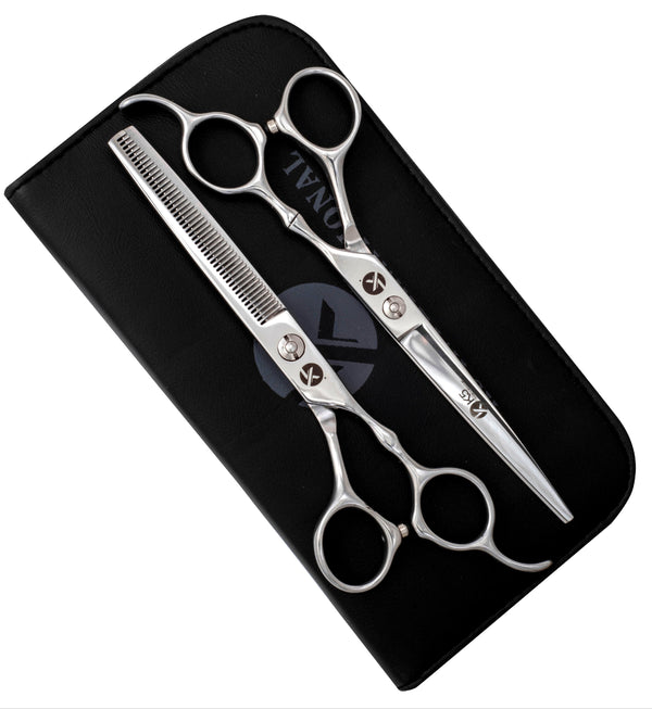 Hairdressing Scissors Set 6.5" Classic Silver Chrome