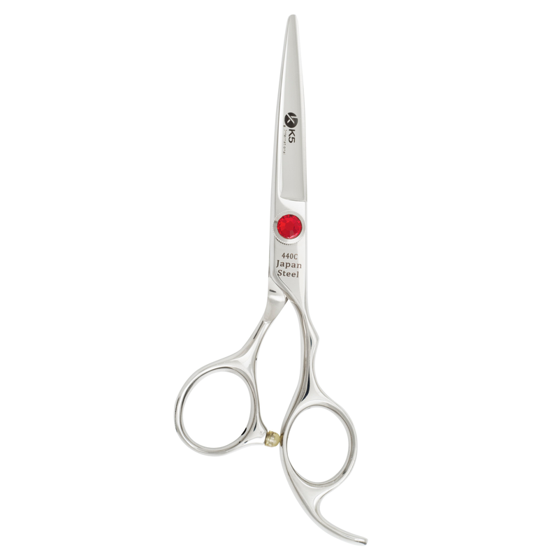 Red Crystal 5.5 inches 440C Hairdressing Scissors