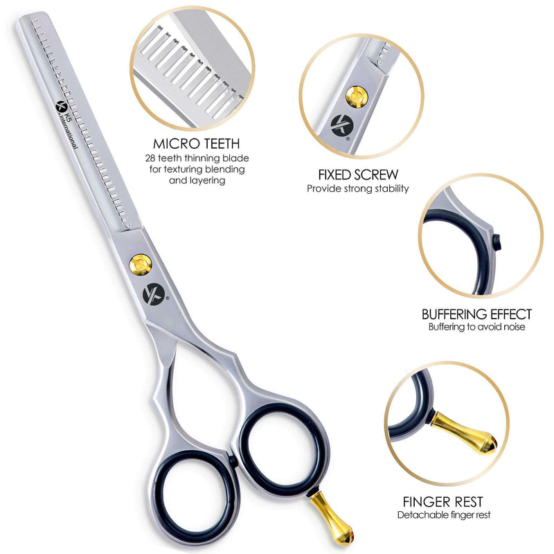 Matte Silver Line Hair Thinning Scissors