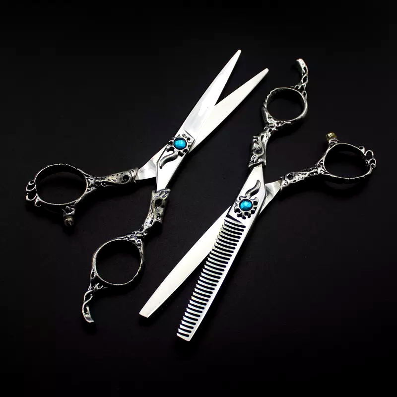 Hairdressing Scissors set 6.0'' Blue Cystal