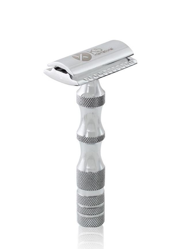 Hair Removal Safety Razor in Metal Silver Chrome – K5 International