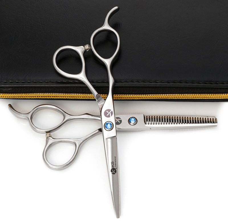 Silver line 5.5" & 6.0" Left handed Hairdressing Scissors Set