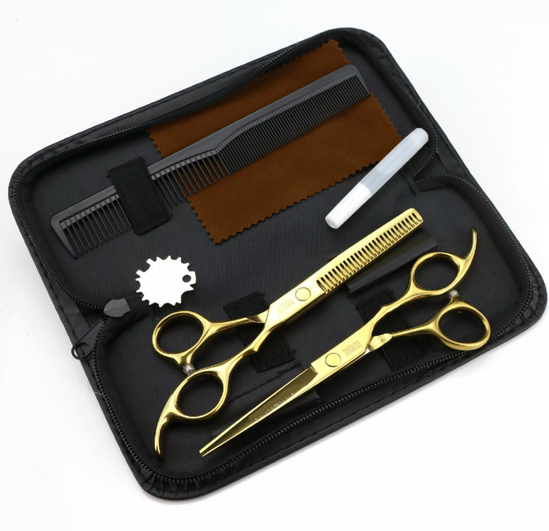 Gold Slim Line 6.5" Hairdressing Scissors Set