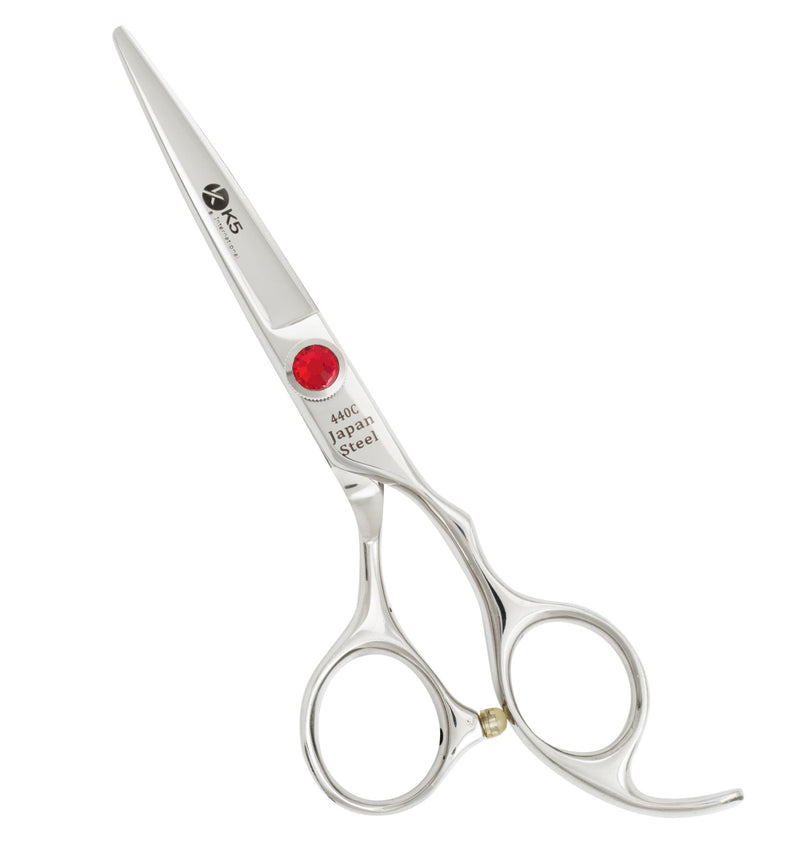 Red Crystal 5.5 inches 440C Hairdressing Scissors